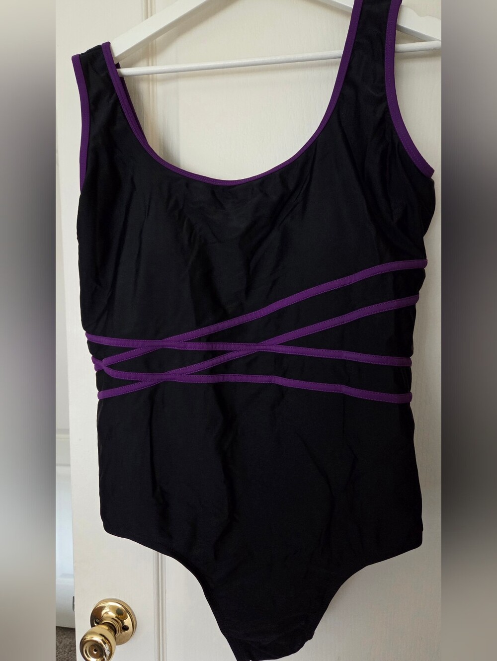 Black & Purple One-Piece Swimsuit